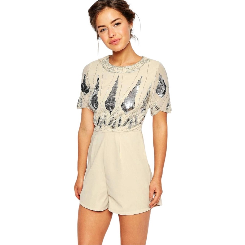 ASOS Maya Petite Romper With Embellished Top Size 6P